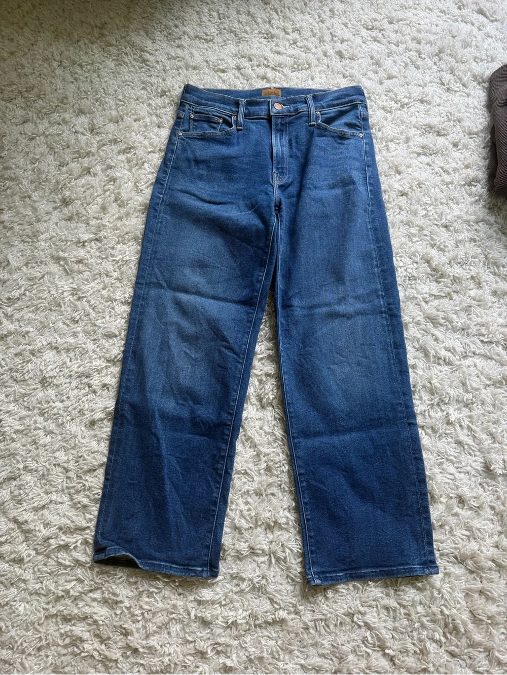 Mother Mid-Rise Jeans in Dark Blue